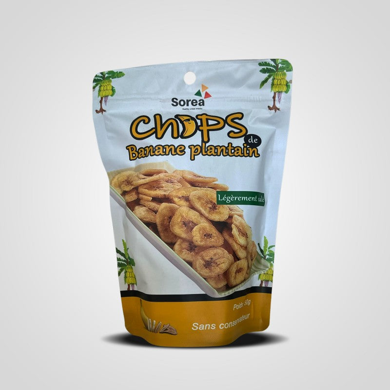 Chips de banane plantain légèrement salé